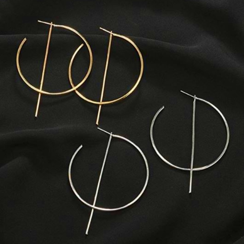 NEW HOOP BAR DANGLE EARRINGS FASHION JEWELRY